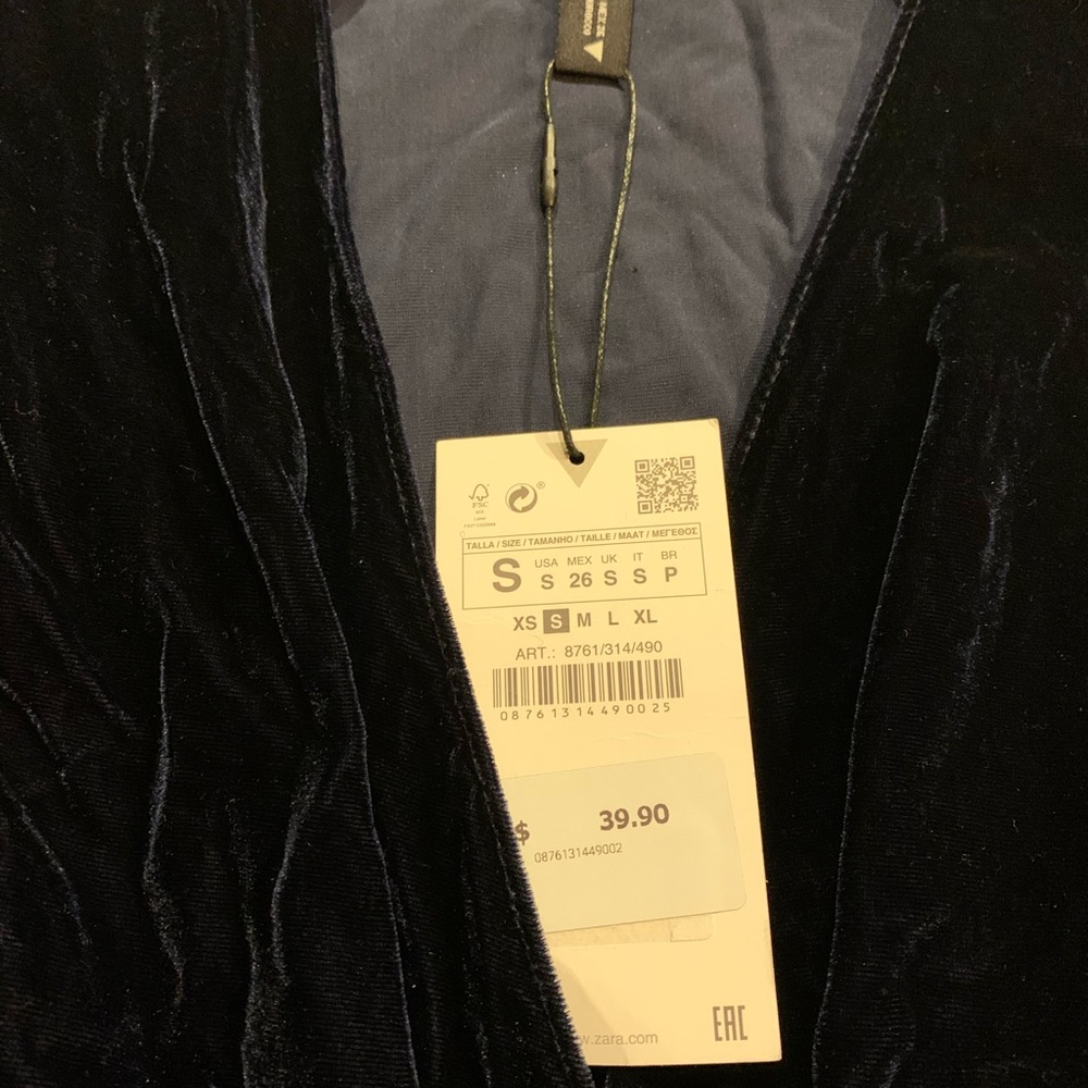 Zara dark blue velour suit